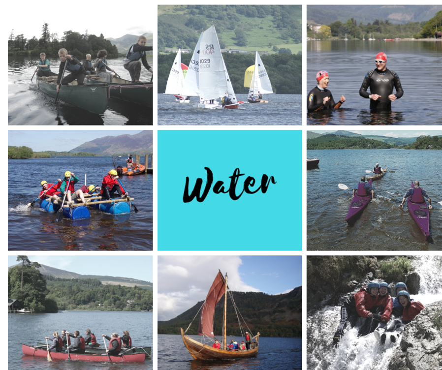 Water sports Keswick the Lake District Canoeing Swimming